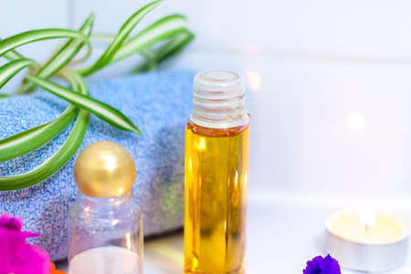 Spa procedures. Cosmetic care of the body. Aromatic oil. Aromatherapy. Cosmetologyの写真素材