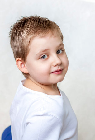 Portrait of a boy. The child's emotions. Emotionally and beautifully. Expressive look.