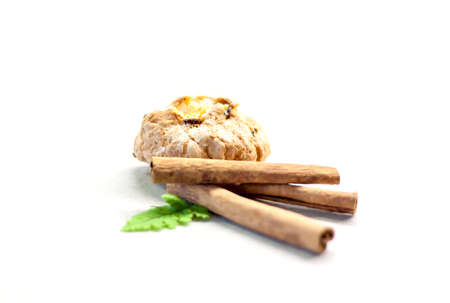 Fragrant cookies with cinnamon. Sweets on the table. Light and light composition.の写真素材