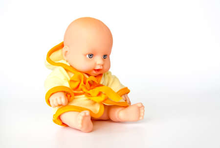 A toy  in a bright dressing gown.の写真素材