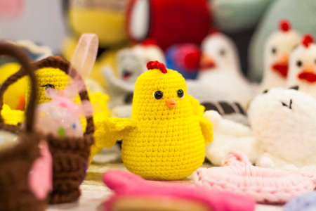 Knitted toys. Crocheted Easter yellow chickens. Handmade Easter Toy, Plush Stuffed Toys, Cute Little...