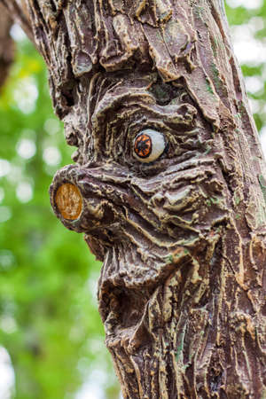 2021-05-07. Russia. Kamensk-Shakhtinsky, Rostov region. Sculpture made of wood. The territory of the LOGA Landscape Park "のeditorial素材