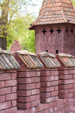 2021-05-07. Russia. Kamensk-Shakhtinsky, Rostov region. Beautiful buildings in the form of castles. and ancient buildings. LOGA Landscape Park territoryのeditorial素材