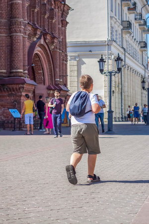 2022-08-14 Tatarstan, Kazan, Tourist center, Elements of architectural design. Walk through the city center. Attractions.のeditorial素材
