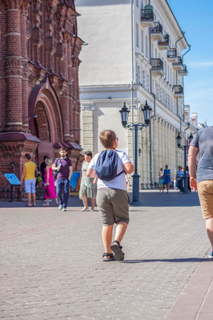 2022-08-14 Tatarstan, Kazan, Tourist center, Elements of architectural design. Walk through the city center. Attractions.のeditorial素材