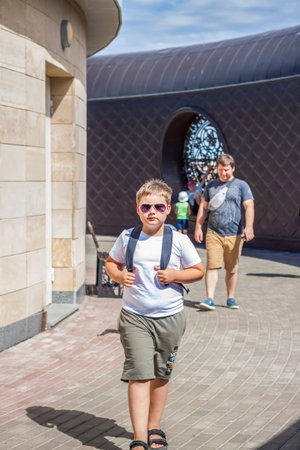 2022-08-14 Tatarstan, Kazan, Tourist center, Elements of architectural design. Walk through the city center. Attractions.のeditorial素材