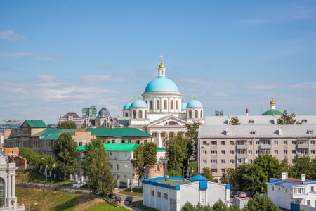 2022-08-14 Tatarstan, Kazan, Tourist center, Elements of architectural design. Walk through the city center. Attractions.のeditorial素材