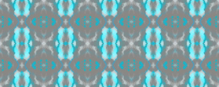 Art Seamless Pattern. Aqua Trellis Geometric. Gray Ethnic Seamless. Geometric Ikat. Aqua Embroidery...