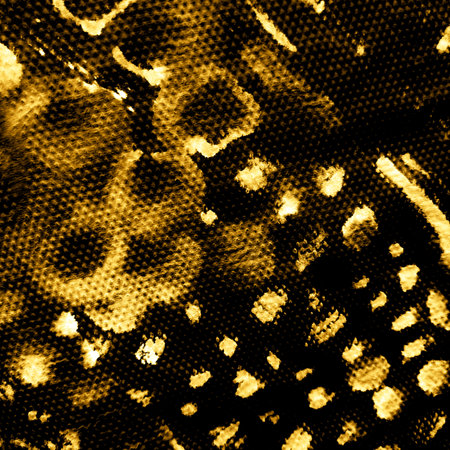 Gold Watercolour Leopard. Bright Watercolor. Animal Print Collage. Golden Lion Fabric. Black...