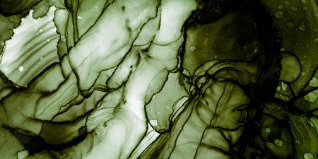 Marbling Paint Background. Lime Alcohol Ink Art. Sea Marble Textures. Oil Paint Pattern. Vegetarian...