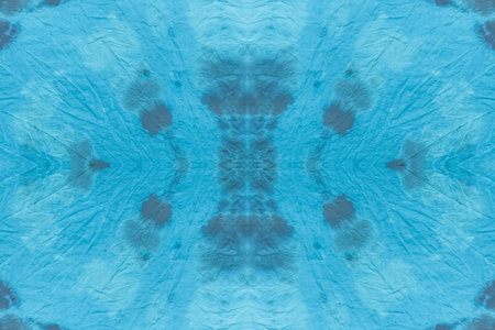 Tie Dye Pattern. Shibori Seamless Print. Sky Artistic Tie Dye. Turquoise Seamless Graffiti. Sea...