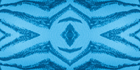Striped Illustration. Indigo Cat. Black Animal Stripes Seamless. Zebra Picture. Turquoise Tiger...