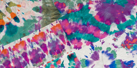 Acrylic Style Pattern. Bright Dirty Minimalism Element. Bright Grunge Acrylic Art. Bright Bleach Tie...