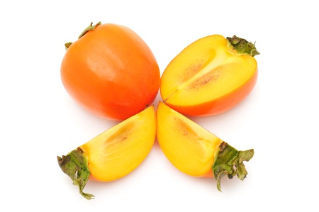 persimmon isolated on a white backgroundの写真素材