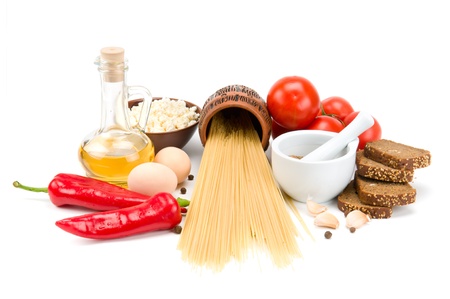 collection of natural products isolated on a white backgroundの写真素材
