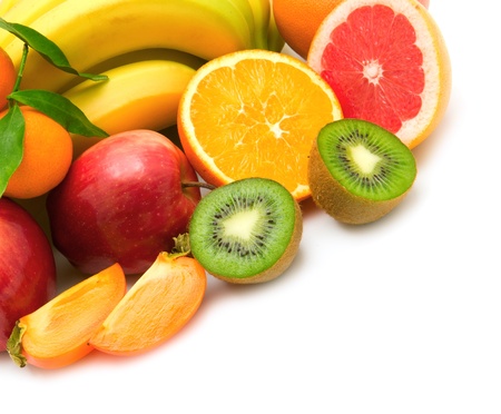 fruits  isolated on a white backgroundの写真素材
