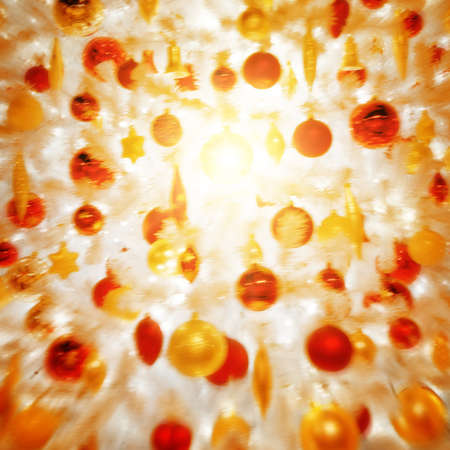 blurred abstract background of Christmas decorationsの写真素材