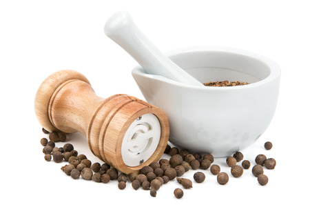 kitchen equipment for grinding spices isolated on a white backgroundの写真素材