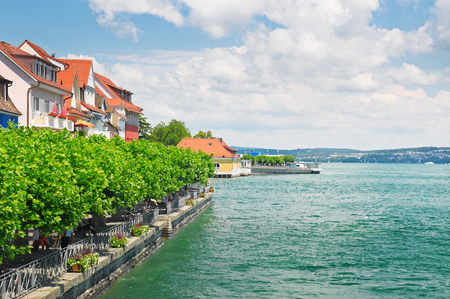 scenic waterfront of Lake Constance, Germanyの写真素材