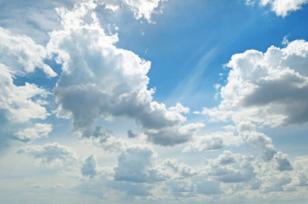 light clouds in the blue skyの写真素材