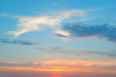 beautiful sunrise in the cloudsの写真素材