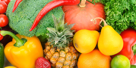 background of fruits and vegetablesの写真素材