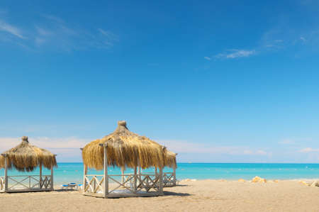 bungalows for a holiday in the seaside resortの写真素材
