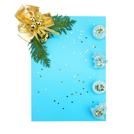 Christmas decorations and card for congratulationsの写真素材