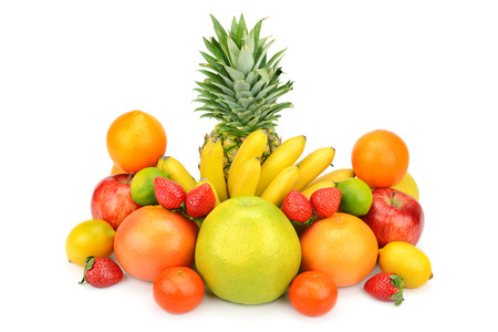 fruit set isolated on a white backgroundの写真素材
