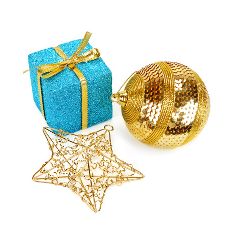 Christmas decoration isolated on white backgroundの写真素材