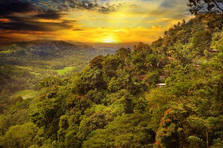 beautiful mountain landscape and sunriseの写真素材
