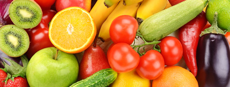 bright background of fruits and vegetablesの写真素材
