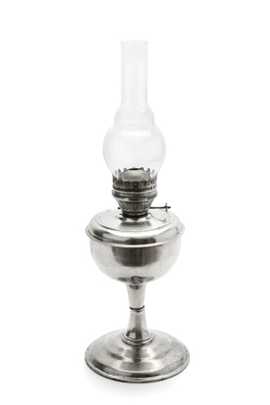 kerosene lamp isolated on white backgroundの写真素材
