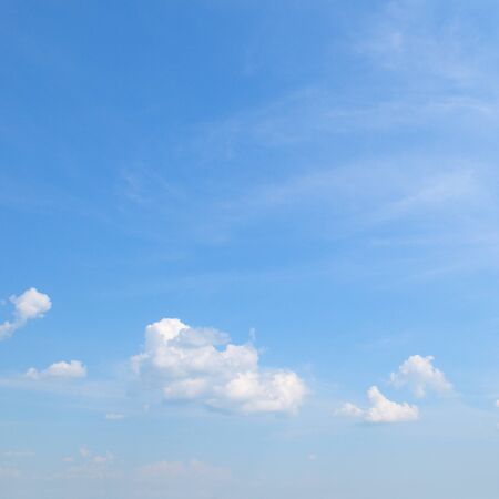 plumose clouds in the blue skyの写真素材