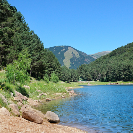mountain lake in the Pyrenees (Andorra)の写真素材