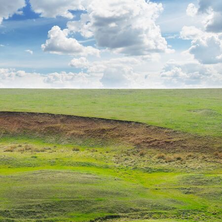 landslide and soil erosion on agricultural fieldsの写真素材
