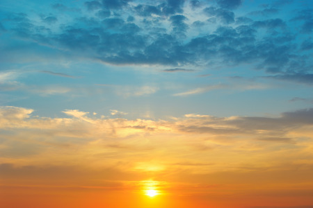 beautiful sunrise and cloudy skyの写真素材