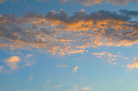 beautiful sunrise and cumulus cloudsの写真素材