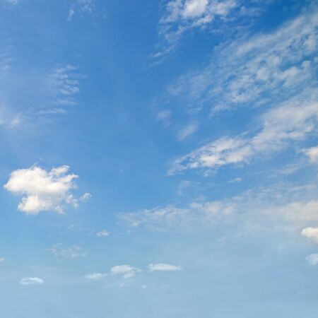 light cumulus clouds in the blue skyの写真素材