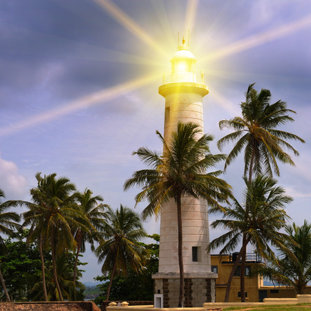 beacon light against the evening skyの写真素材