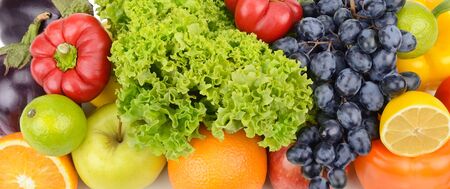 bright background of fruits and vegetablesの写真素材