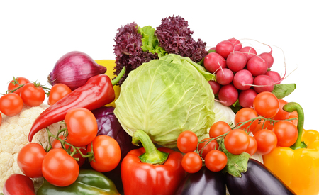 set vegetables isolated on white backgroundの写真素材