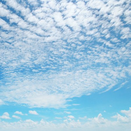 light cumulus clouds in the blue skyの写真素材