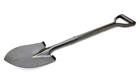 Garden spade isolated on white backgroundの写真素材