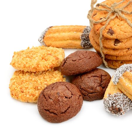 biscuits isolated on white backgroundの写真素材