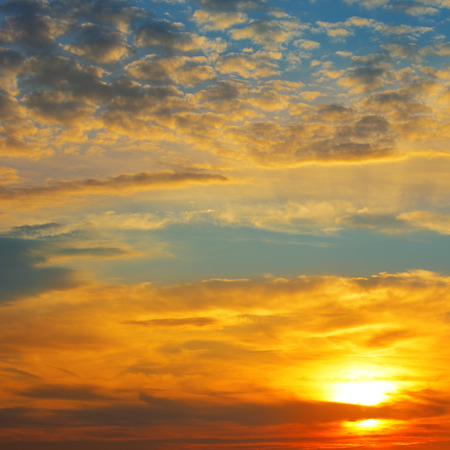 beautiful sunrise and cloudy skyの写真素材