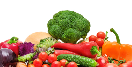 Set of vegetables isolated on white backgroundの写真素材