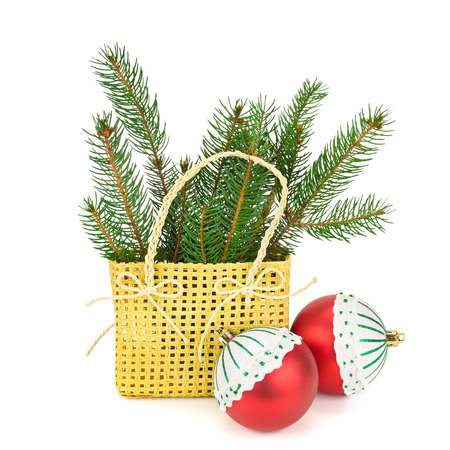 Christmas decoration isolated on white backgroundの写真素材