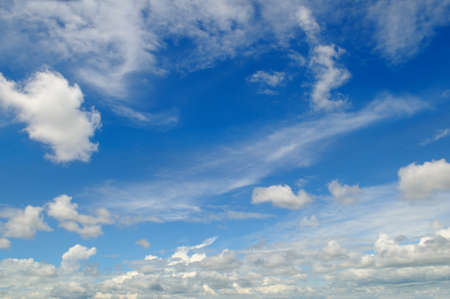 light cumulus clouds in the blue skyの写真素材