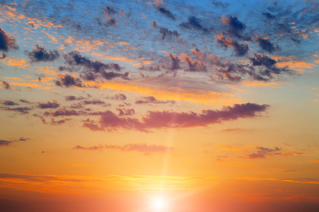 beautiful sun rise and cloudy skyの写真素材